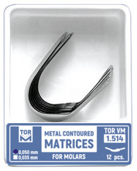 Metal Contoured Matrices for Molars 1.514 (12 pcs.)