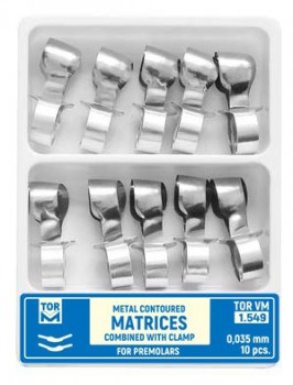 Metal Contoured Matrices for Premolars Combined with Clamp 1.549 (10 pcs.)