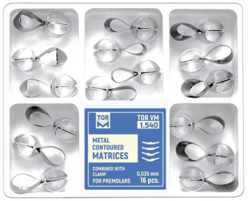 Metal Contoured Matrices for Premolars Combined with Clamp 1.540 (16 pcs.)