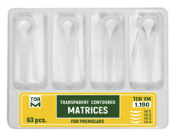 Kit of premolar transparent contoured matrices 1.190 60 pcs.