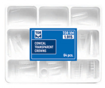 Conical transparent crowns 1.915 (64 pcs.)